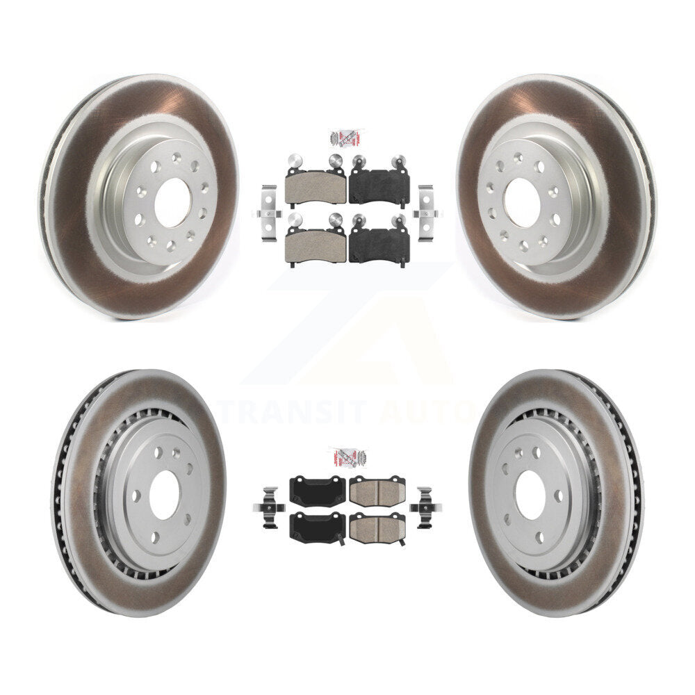 Front Semi-Metallic Rear Ceramic Pad And Coated Disc Brake Rotor Kit For Chevrolet Camaro KGA-105957