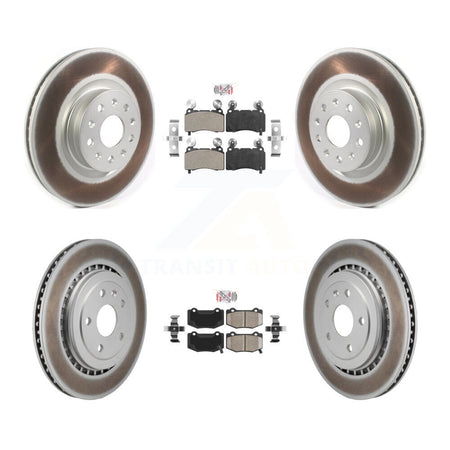 Front Semi-Metallic Rear Ceramic Pad And Coated Disc Brake Rotor Kit For Chevrolet Camaro KGA-105957