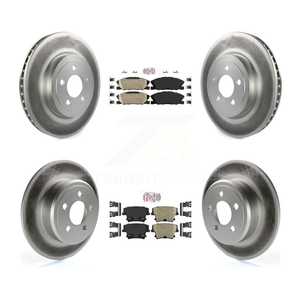 Front Rear Ceramic Pad Coat Brake Rotor Kit For 15-18 Dodge Charger Pursuit with RWD 3.6L KGA-105968