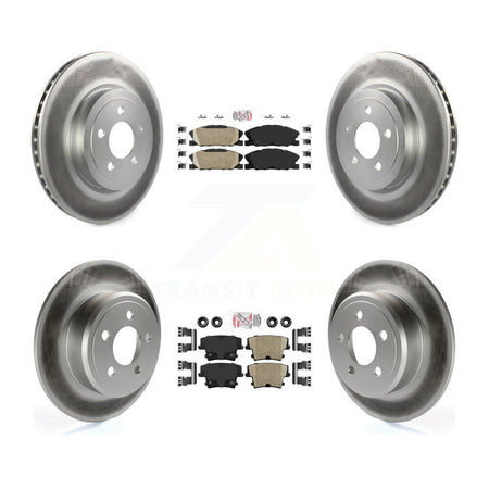 Front Rear Ceramic Pad Coat Brake Rotor Kit For 15-18 Dodge Charger Pursuit with RWD 3.6L KGA-105969