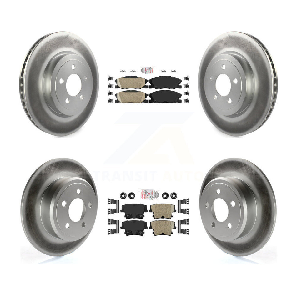 Front Rear Ceramic Pad Coat Brake Rotor Kit For 15-18 Dodge Charger Pursuit with RWD 3.6L KGA-105969