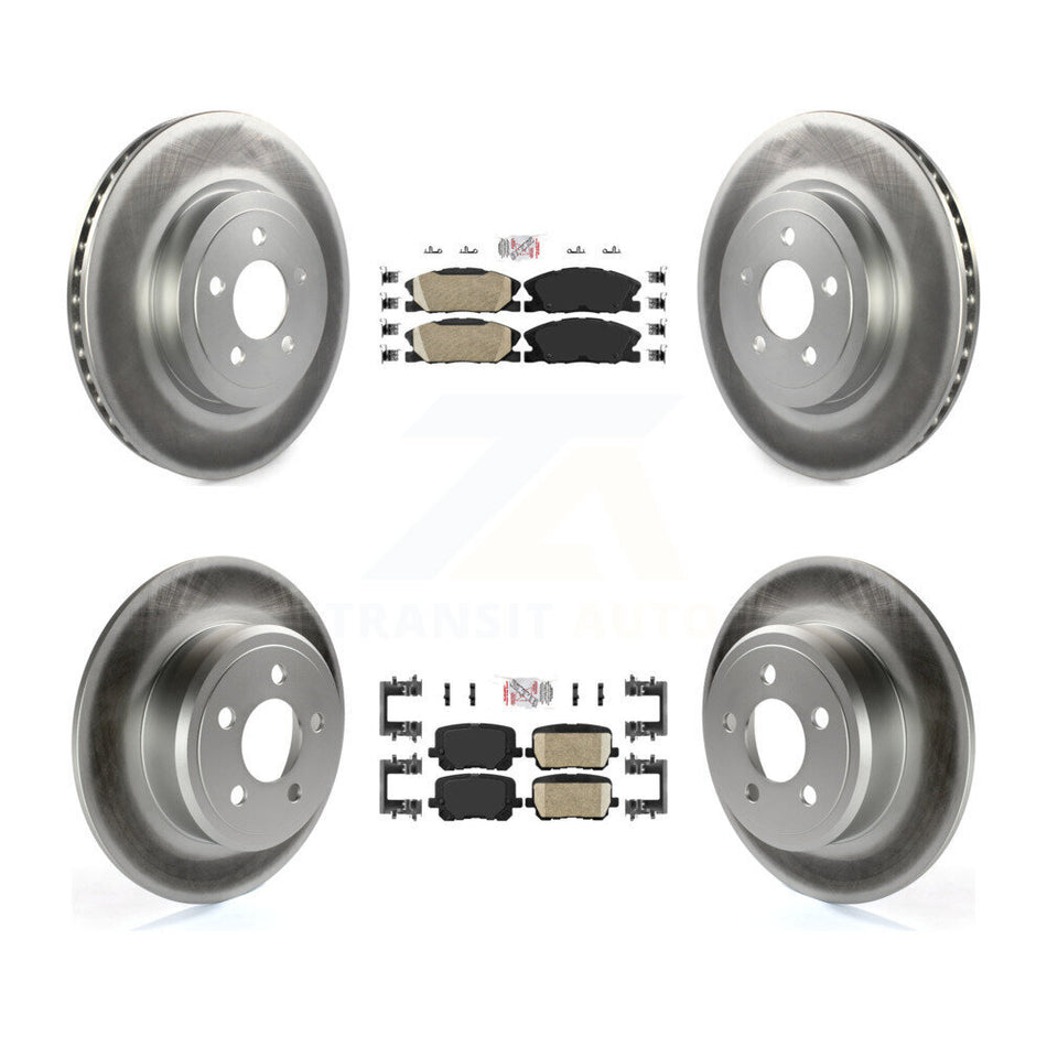 Front Rear Ceramic Pad Coat Brake Rotor Kit For 15-18 Dodge Charger Pursuit with RWD 3.6L KGA-105970