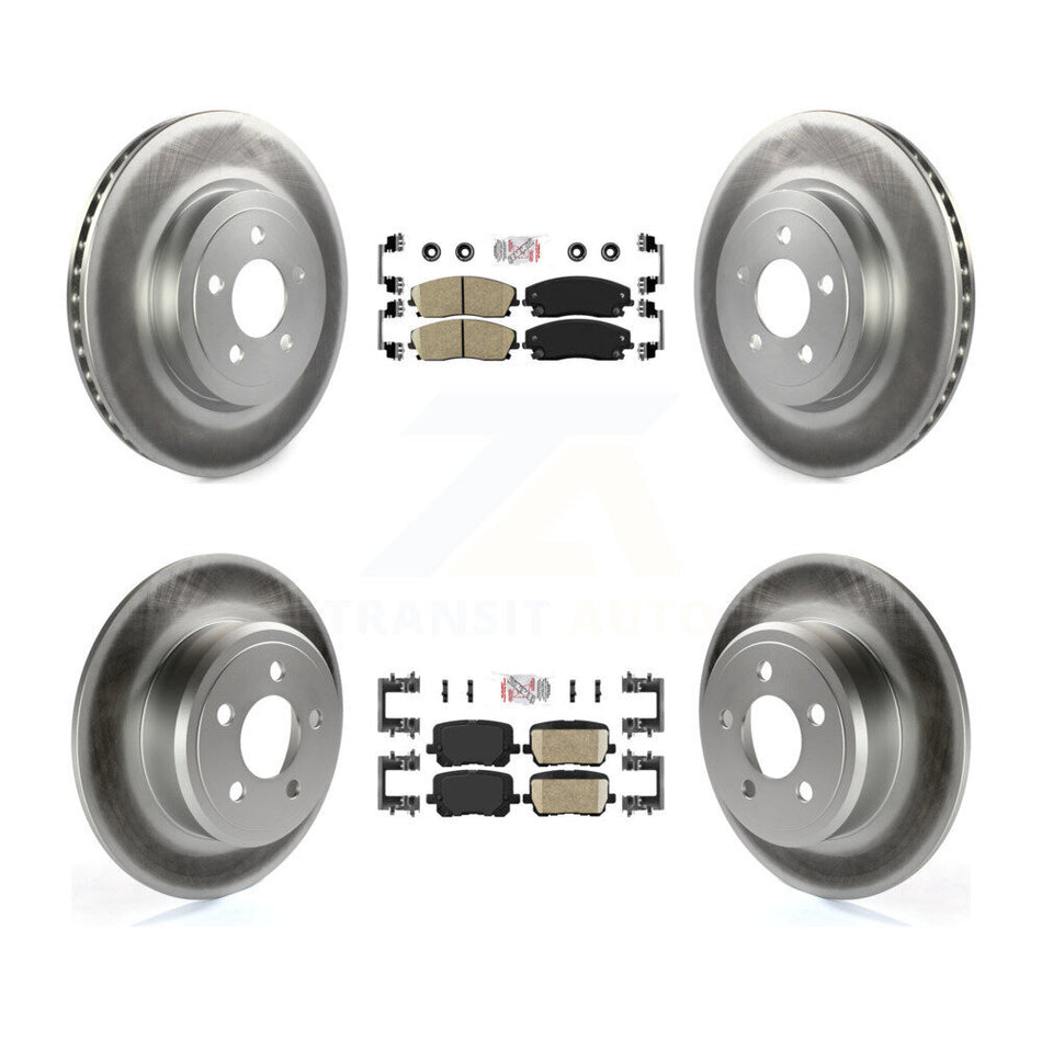 Front Rear Ceramic Pad Coat Brake Rotor Kit For 15-18 Dodge Charger Pursuit with RWD 3.6L KGA-105971