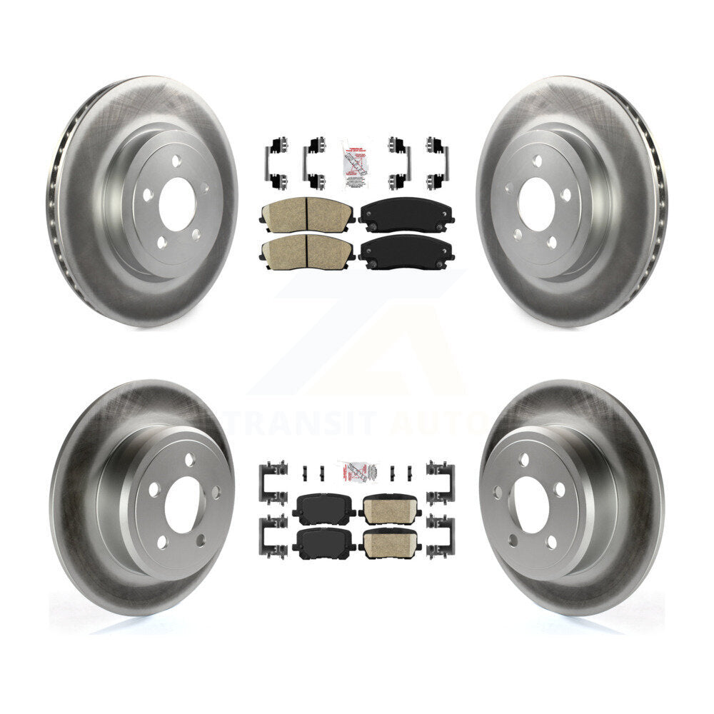 Front Rear Ceramic Pad Coat Brake Rotor Kit For 15-18 Dodge Charger Pursuit with RWD 3.6L KGA-105972