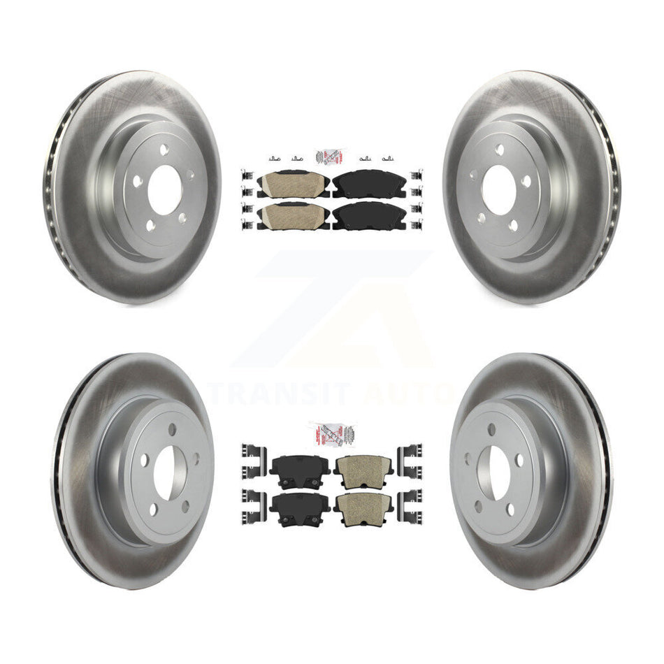 Front Rear Ceramic Pad Coat Brake Rotor Kit For 17-18 Dodge Charger Pursuit with RWD 5.7L KGA-105974