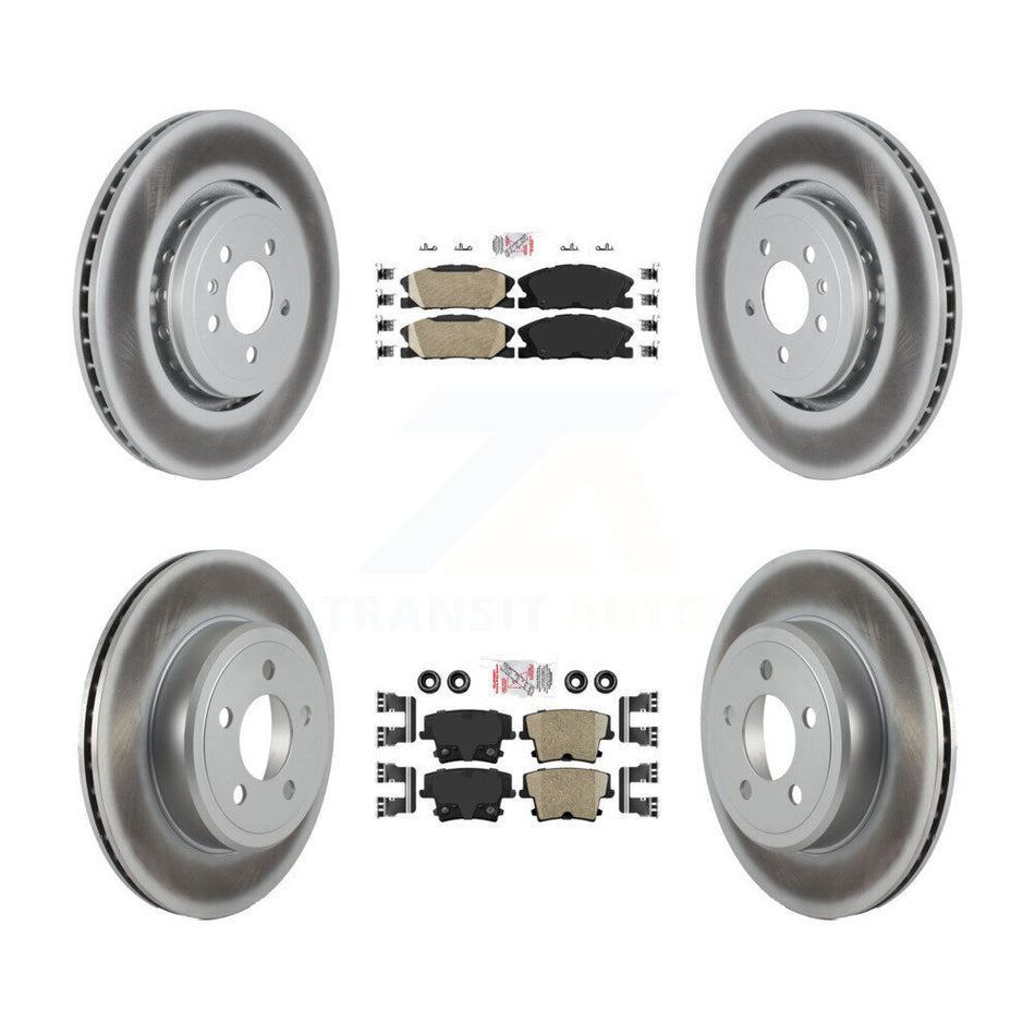 Front Rear Ceramic Pad Coat Brake Rotor Kit For 17-18 Dodge Charger Pursuit with RWD 5.7L KGA-105975