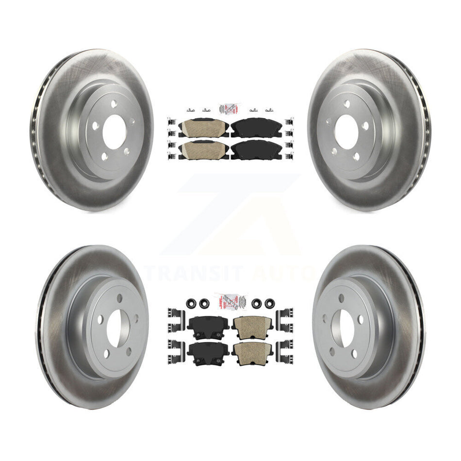 Front Rear Ceramic Pad Coat Brake Rotor Kit For 17-18 Dodge Charger Pursuit with RWD 5.7L KGA-105976