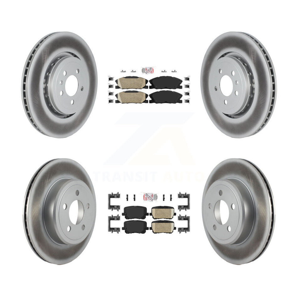 Front Rear Ceramic Pad Coat Brake Rotor Kit For 17-18 Dodge Charger Pursuit with RWD 5.7L KGA-105977