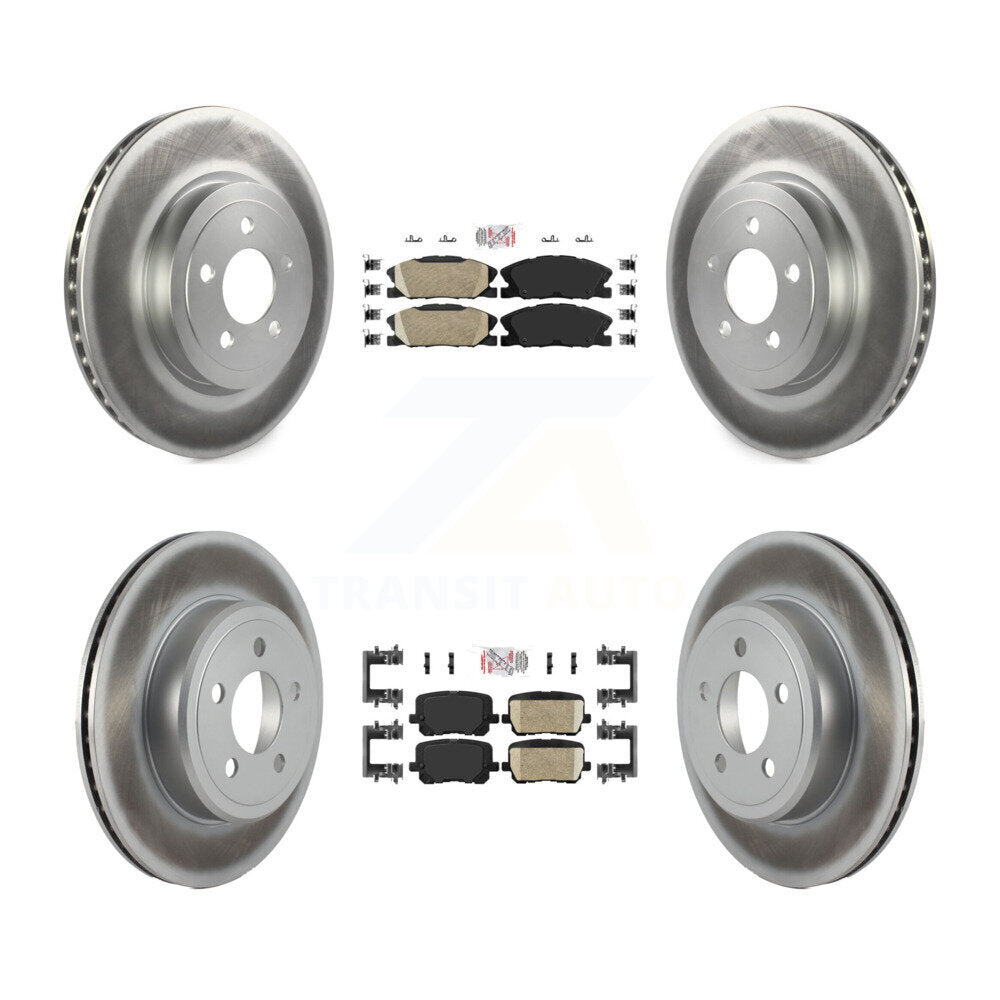 Front Rear Ceramic Pad Coat Brake Rotor Kit For 17-18 Dodge Charger Pursuit with RWD 5.7L KGA-105980