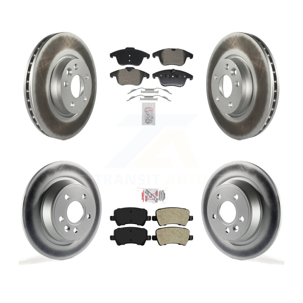 Front Rear Semi-Metallic Pad Coated Brake Rotor Kit For 2012-2015 Land Rover Range Evoque KGA-105983