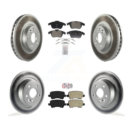 Front Rear Semi-Metallic Pad Coated Brake Rotor Kit For 2012-2015 Land Rover Range Evoque KGA-105983
