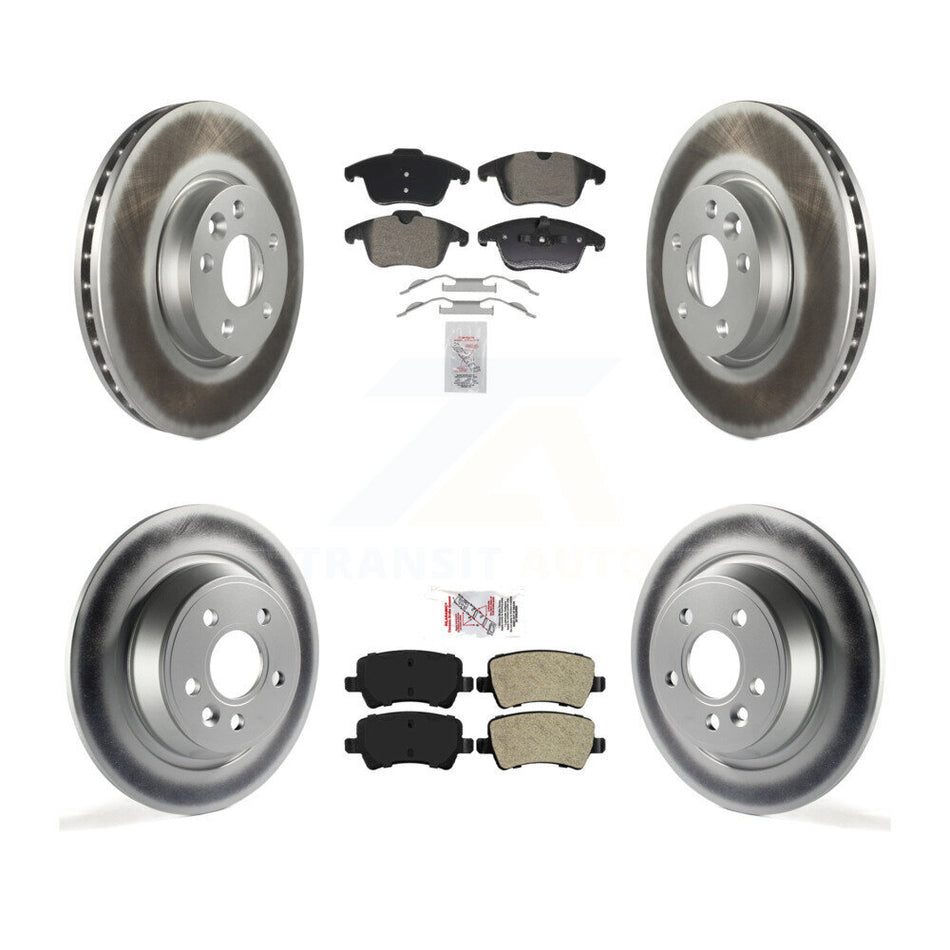 Front Rear Semi-Metallic Pad Coated Brake Rotor Kit For 2012-2015 Land Rover Range Evoque KGA-105983