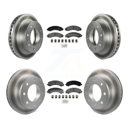 Front Rear Semi-Metallic Pad Coated Brake Rotor Kit For GMC Savana 2500 Chevrolet Express KGA-105986
