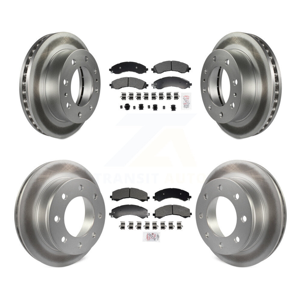 Front Rear Semi-Metallic Pad Coated Brake Rotor Kit For GMC Savana 2500 Chevrolet Express KGA-105987
