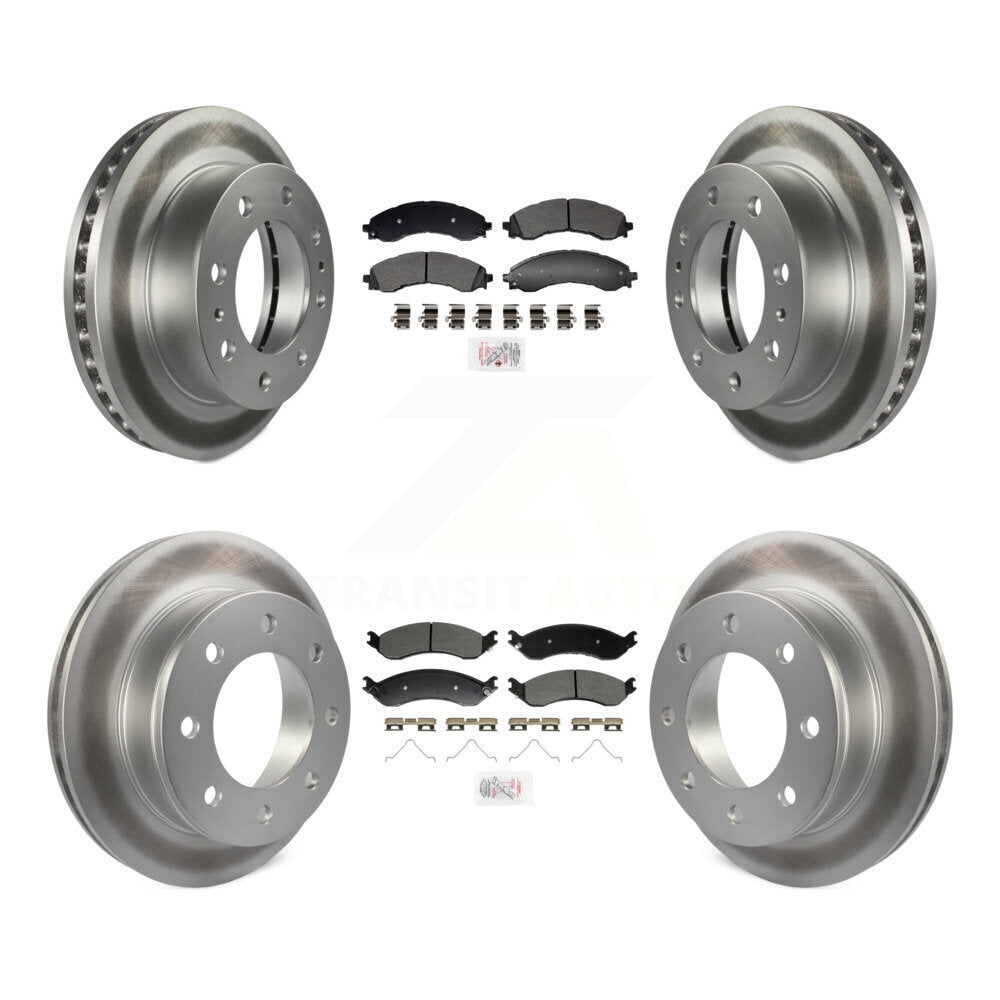 Front Rear Semi-Metallic Pad Coated Brake Rotor Kit For GMC Savana 2500 Chevrolet Express KGA-105988