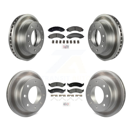 Front Rear Semi-Metallic Pad Coated Brake Rotor Kit For GMC Savana 2500 Chevrolet Express KGA-105988