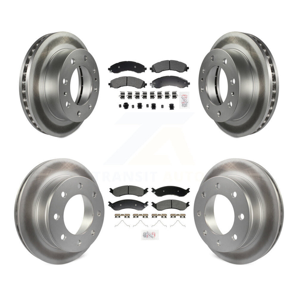 Front Rear Semi-Metallic Pad Coated Brake Rotor Kit For GMC Savana 2500 Chevrolet Express KGA-105989