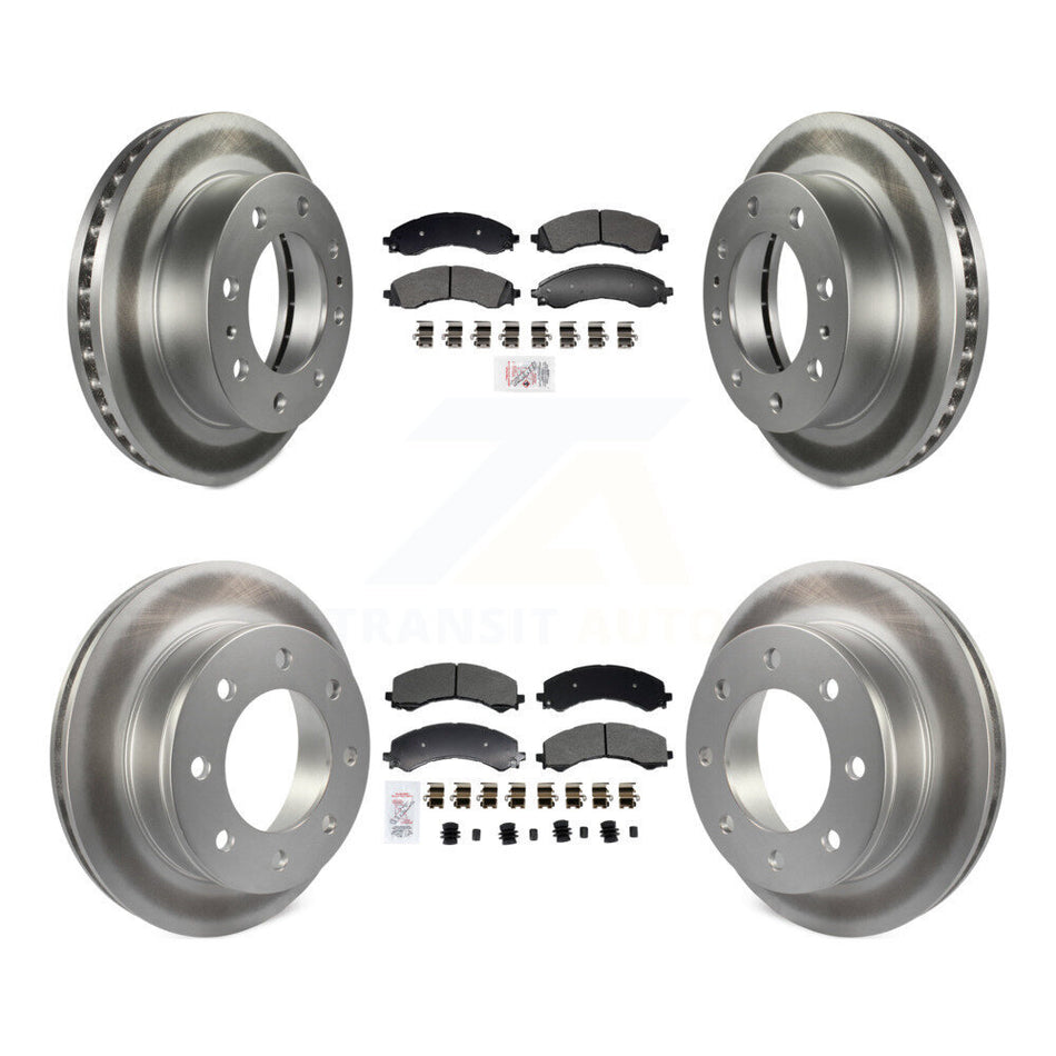 Front Rear Semi-Metallic Pad Coated Brake Rotor Kit For GMC Savana 2500 Chevrolet Express KGA-105990