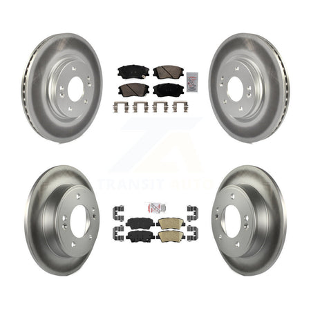 Front Rear Ceramic Pads And Coated Disc Brake Rotors Kit For Kia Soul KGA-106000