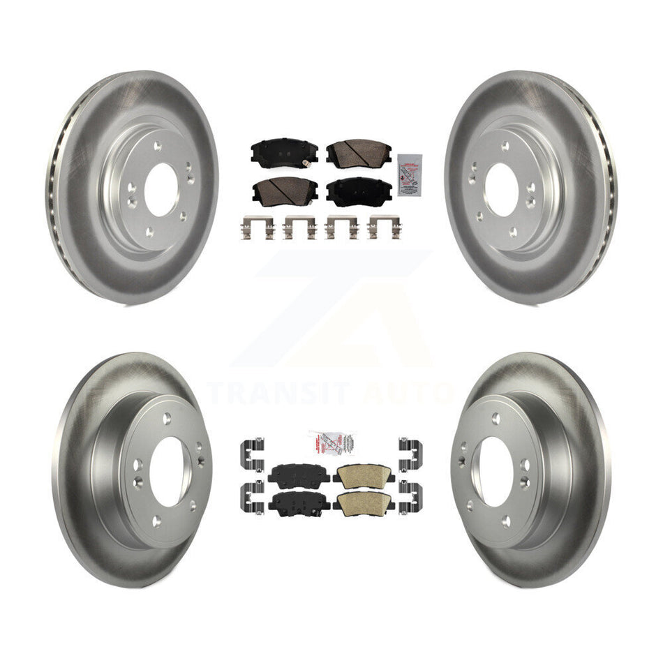 Front Rear Ceramic Pads And Coated Disc Brake Rotors Kit For Kia Soul KGA-106000