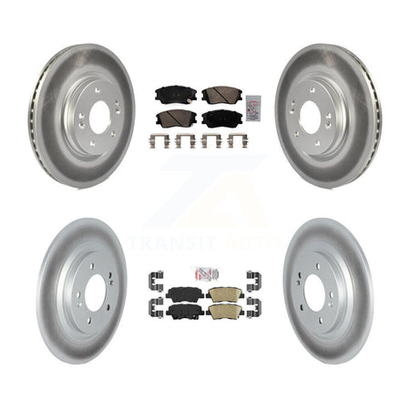 Front Rear Ceramic Pads And Coated Disc Brake Rotors Kit For 2020-2023 Kia Soul EV KGA-106001