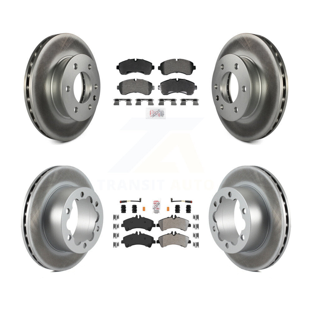 Front Rear Semi-Metallic Pad Coated Brake Rotor Kit For Sprinter 3500 Mercedes-Benz Dodge KGA-106004