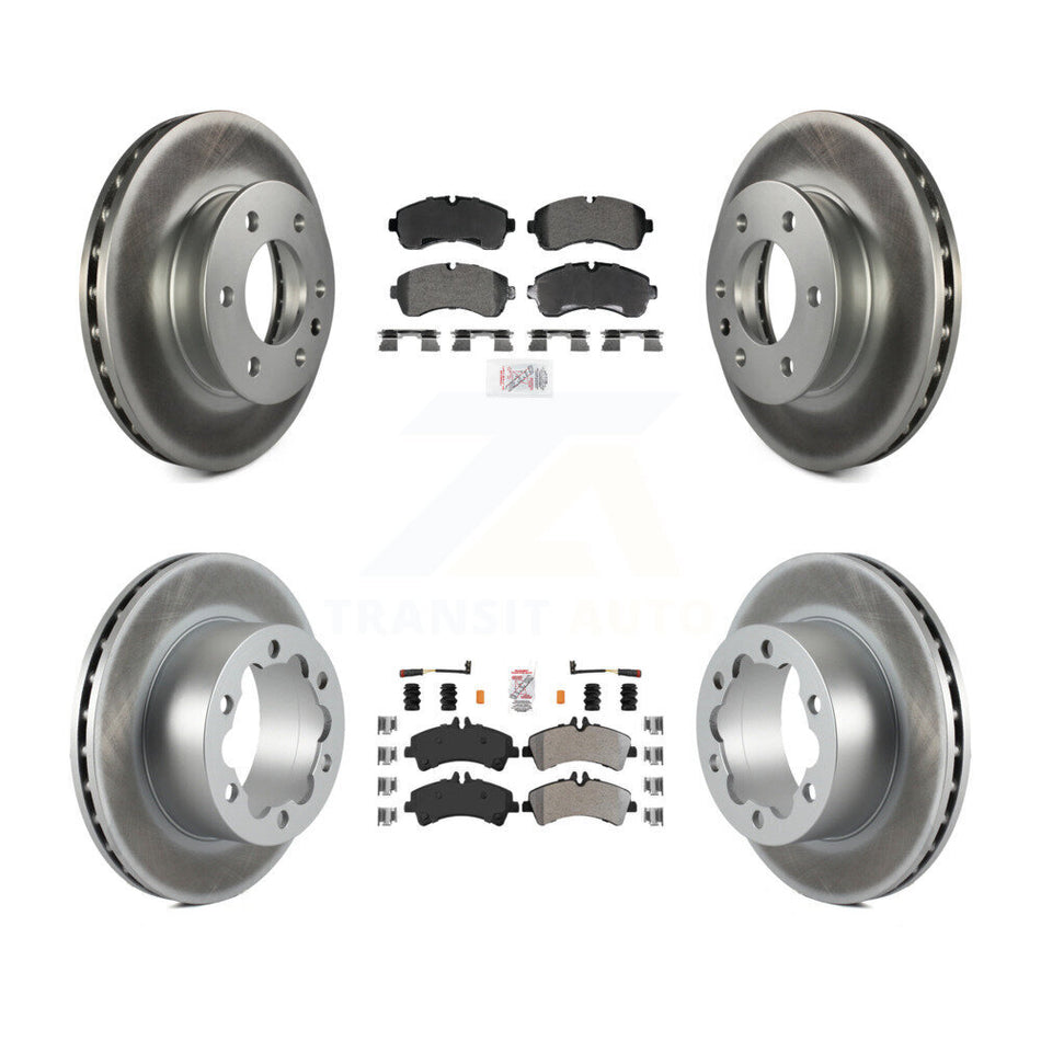Front Rear Semi-Metallic Pad Coated Brake Rotor Kit For Sprinter 3500 Mercedes-Benz Dodge KGA-106004