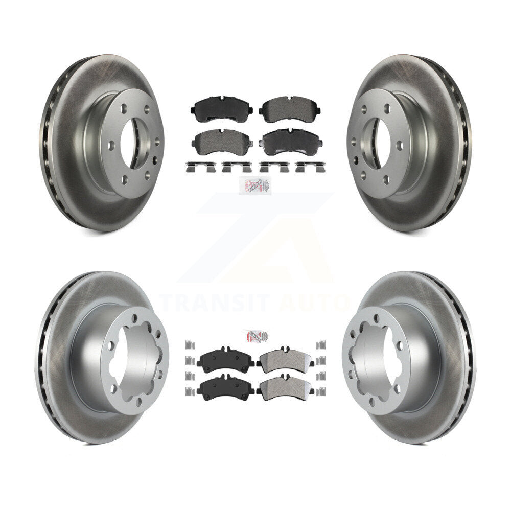 Front Rear Semi-Metallic Pad Coated Brake Rotor Kit For Sprinter 3500 Mercedes-Benz Dodge KGA-106005