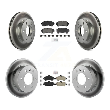 Front Rear Semi-Metallic Pad Coated Brake Rotors Kit For Dodge Sprinter 3500 Freightliner KGA-106006