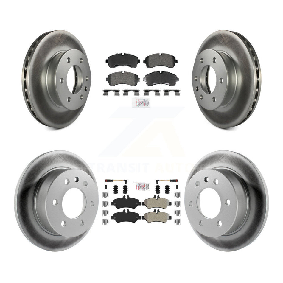 Front Rear Semi-Metallic Pad Coated Brake Rotors Kit For Dodge Sprinter 3500 Freightliner KGA-106007