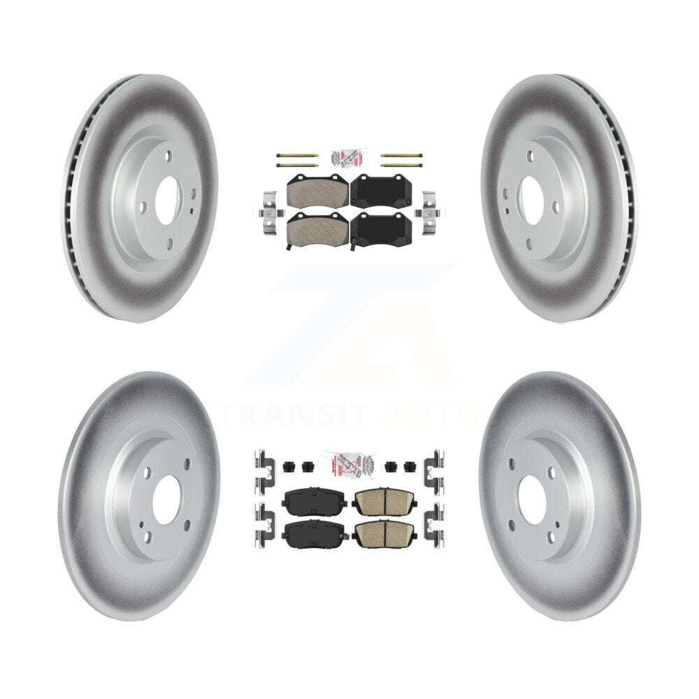 Front Semi-Metallic Rear Ceramic Pad And Coated Disc Brake Rotor Kit For Mazda MX-5 Miata KGA-106012
