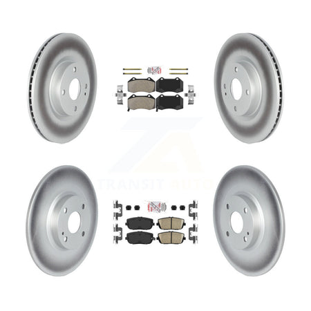 Front Semi-Metallic Rear Ceramic Pad And Coated Disc Brake Rotor Kit For Mazda MX-5 Miata KGA-106012
