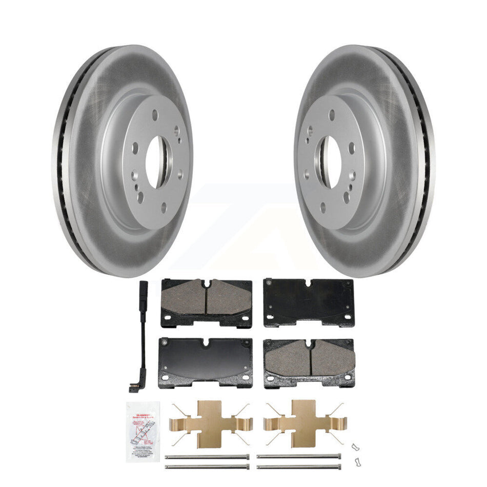 Front Coated Brake Rotor Ceramic Pad Kit For GMC Chevrolet Silverado 1500 Sierra Yukon XL KGA-106016