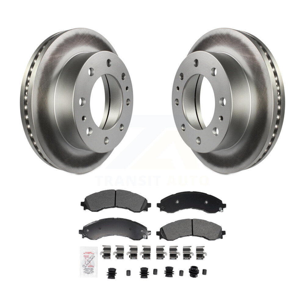 Front Coated Brake Rotor Semi-Metallic Pad Kit For GMC Savana 3500 Chevrolet Express 4500 KGA-106026