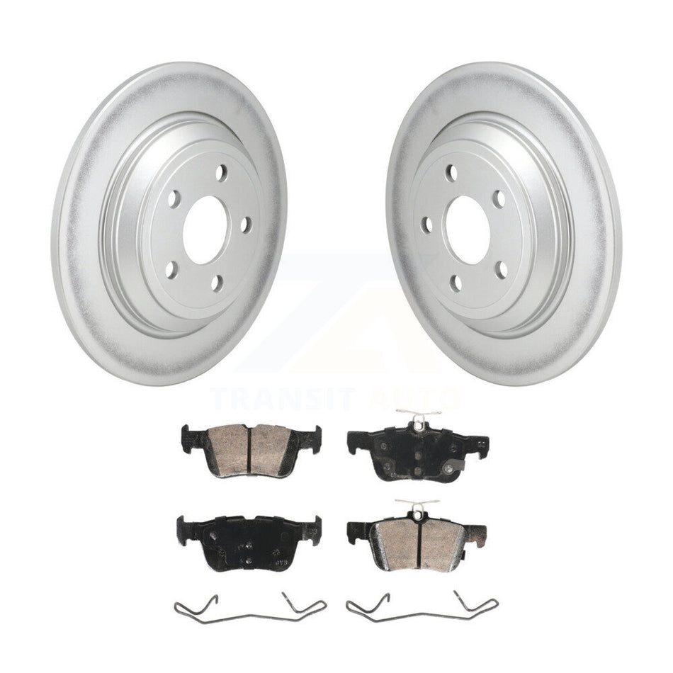 Rear Coated Disc Brake Rotor Ceramic Pad Kit For Ford Escape Bronco Sport Lincoln Corsair KGA-106044