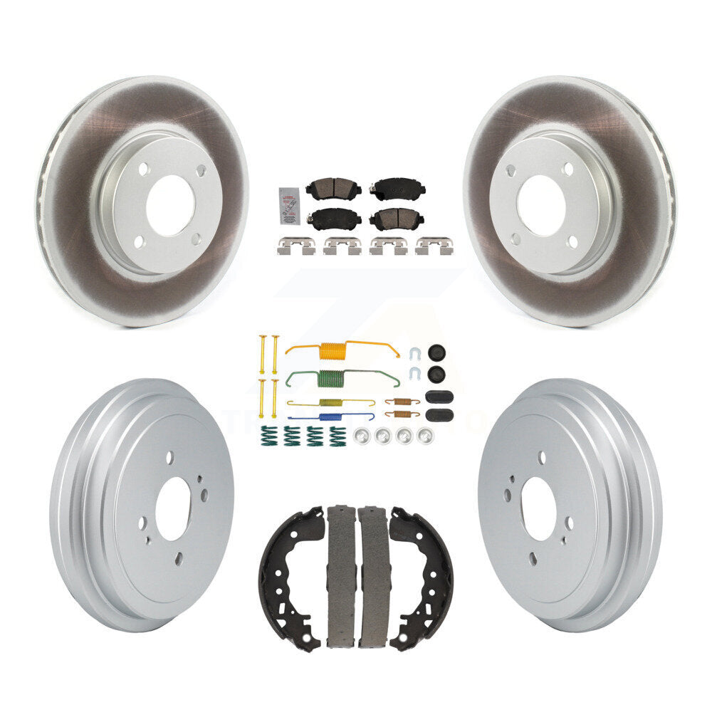 Front Rear Disc Brake Rotors Ceramic Pad And Coated Drum Kit (7Pc) For Nissan Kicks Versa KGA-106060
