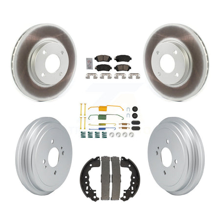 Front Rear Disc Brake Rotors Ceramic Pad And Coated Drum Kit (7Pc) For Nissan Kicks Versa KGA-106060