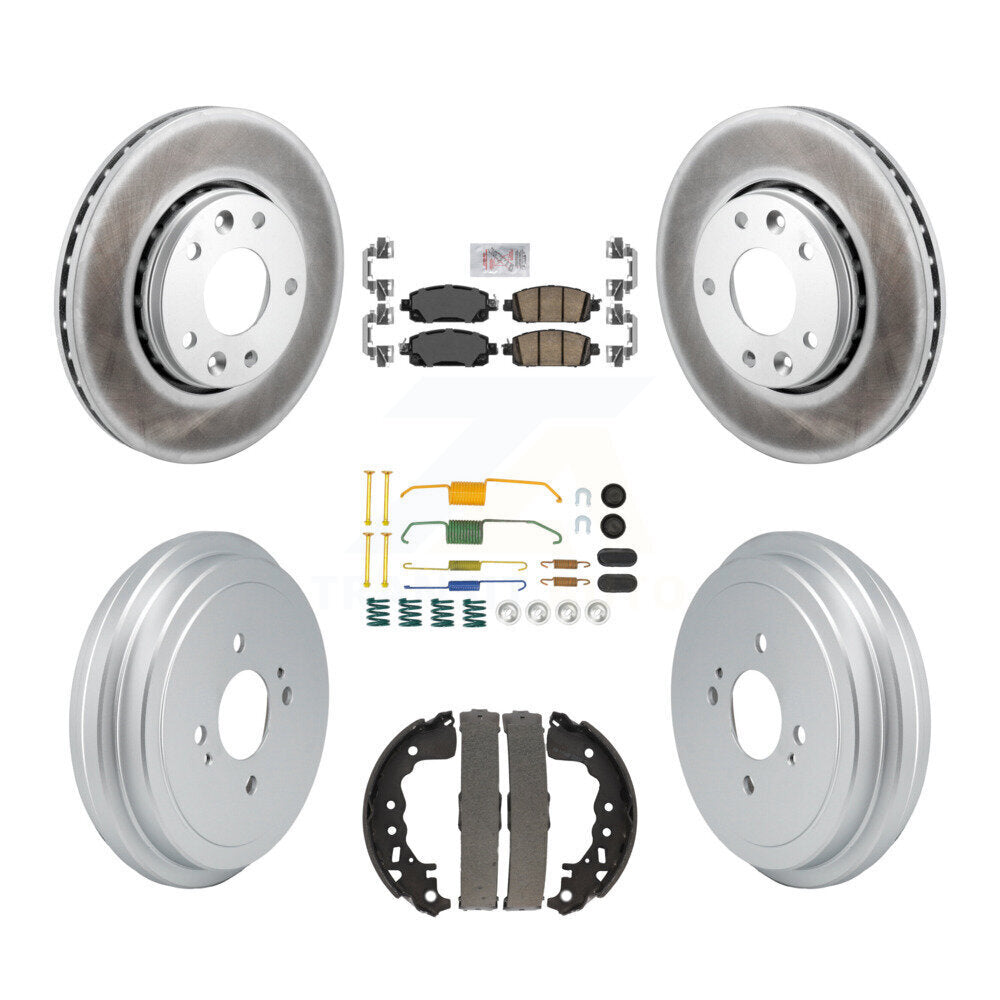 Front Rear Disc Brake Rotors Ceramic Pads And Coated Drum Kit (7Pc) For Nissan Kicks KGA-106061
