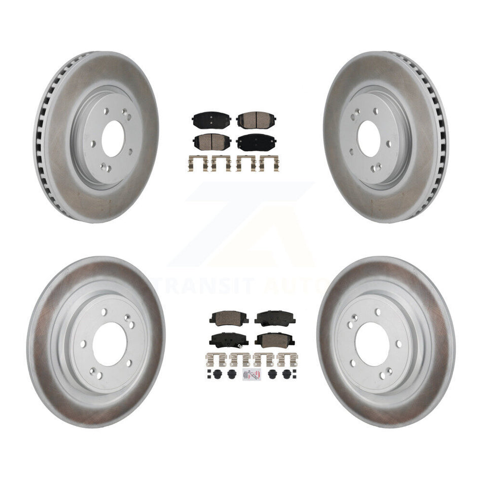 Front Rear Ceramic Pads And Coated Disc Brake Rotors Kit For Hyundai Tucson Kia Sportage KGA-106066