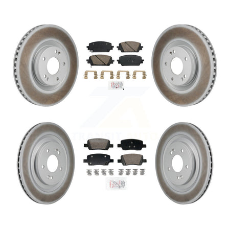 Front Rear Ceramic Pads And Coated Disc Brake Rotors Kit For Hyundai Santa Fe Kia Sorento KGA-106067