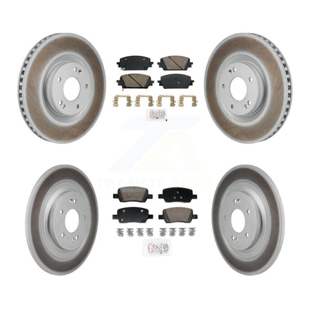 Front Rear Ceramic Pads And Coated Disc Brake Rotors Kit For 2022-2023 Hyundai Santa Cruz KGA-106070