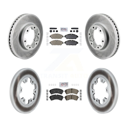 Front Rear Semi-Metallic Pad Coated Brake Rotors Kit For Ford Transit-250 Transit-150 AWD KGA-106071