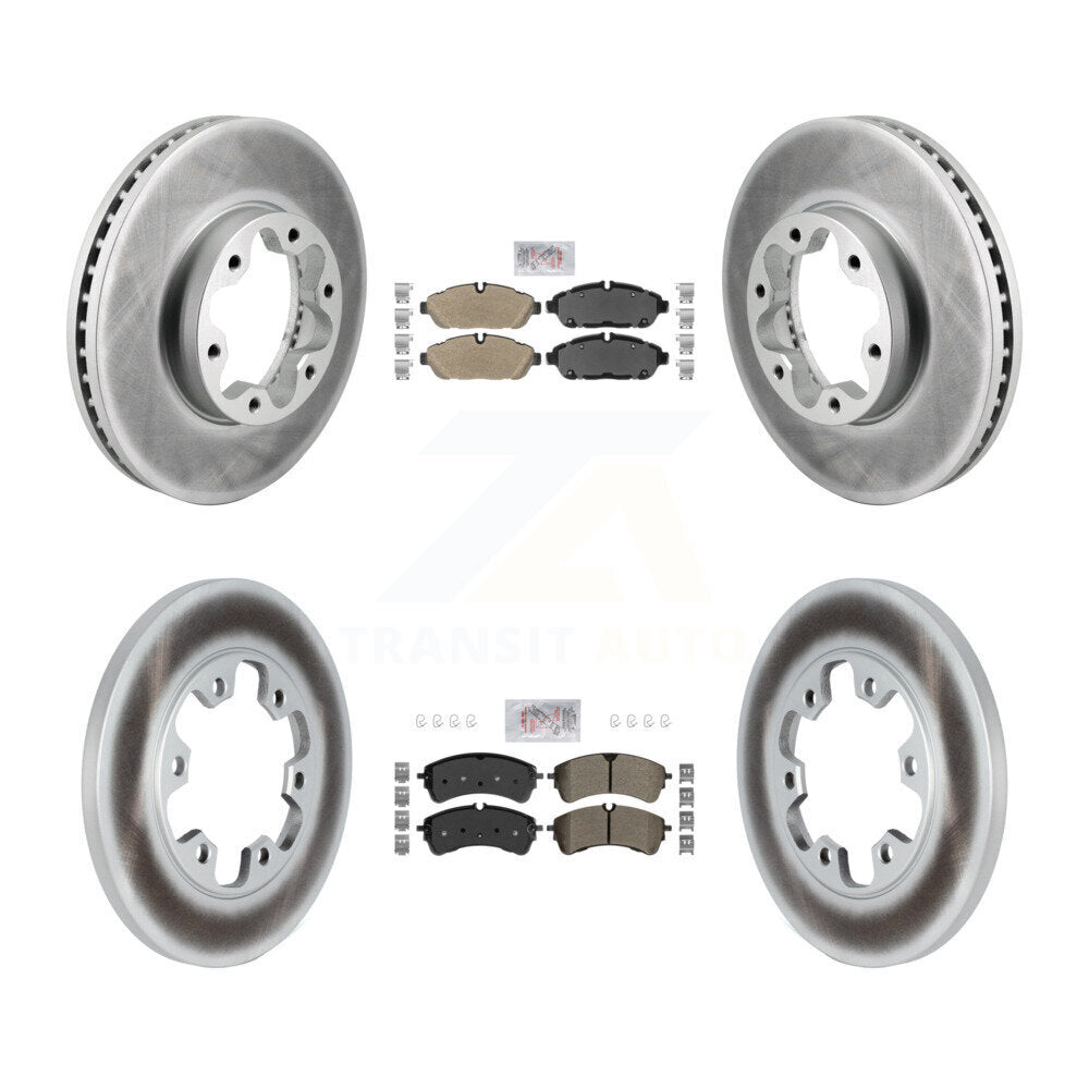 Front Rear Semi-Metallic Pad Coated Brake Rotors Kit For Ford Transit-250 Transit-150 AWD KGA-106072