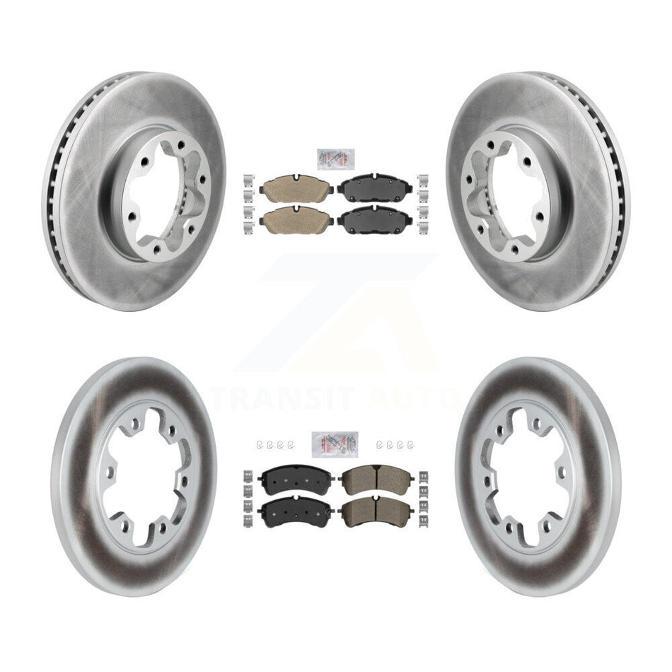 Front Rear Semi-Metallic Pad Coated Brake Rotors Kit For Ford Transit-250 Transit-150 AWD KGA-106072