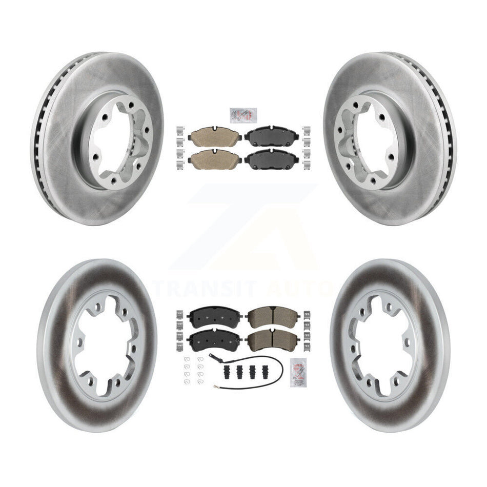 Front Rear Semi-Metallic Pad Coated Brake Rotors Kit For Ford Transit-250 Transit-150 AWD KGA-106072