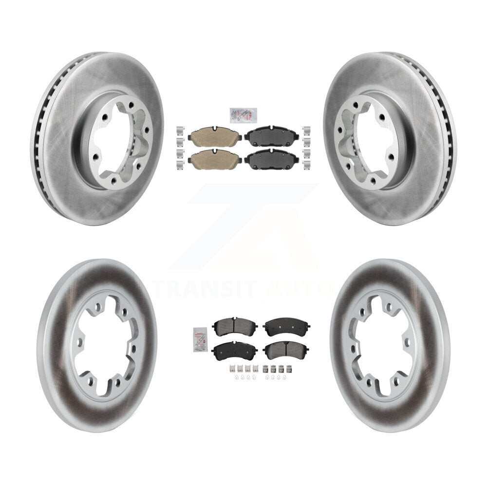 Front Rear Semi-Metallic Pad Coated Brake Rotors Kit For Ford Transit-250 Transit-150 AWD KGA-106074