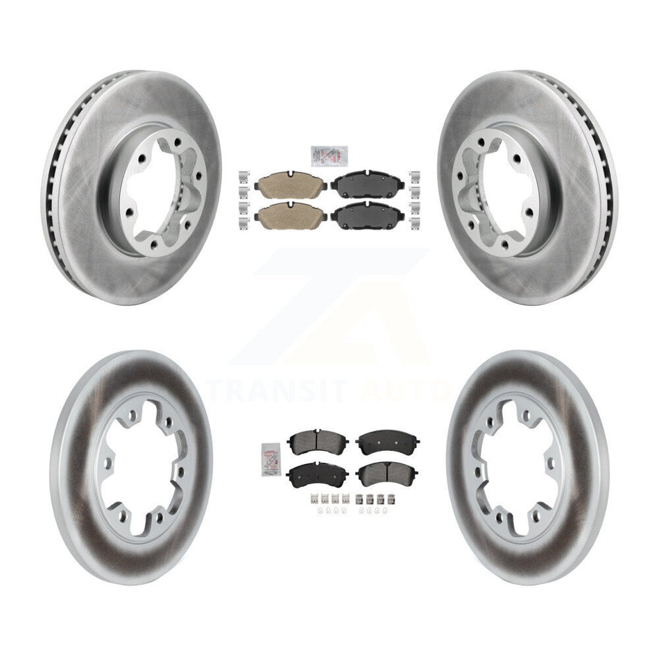 Front Rear Semi-Metallic Pad Coated Brake Rotors Kit For Ford Transit-250 Transit-150 AWD KGA-106074