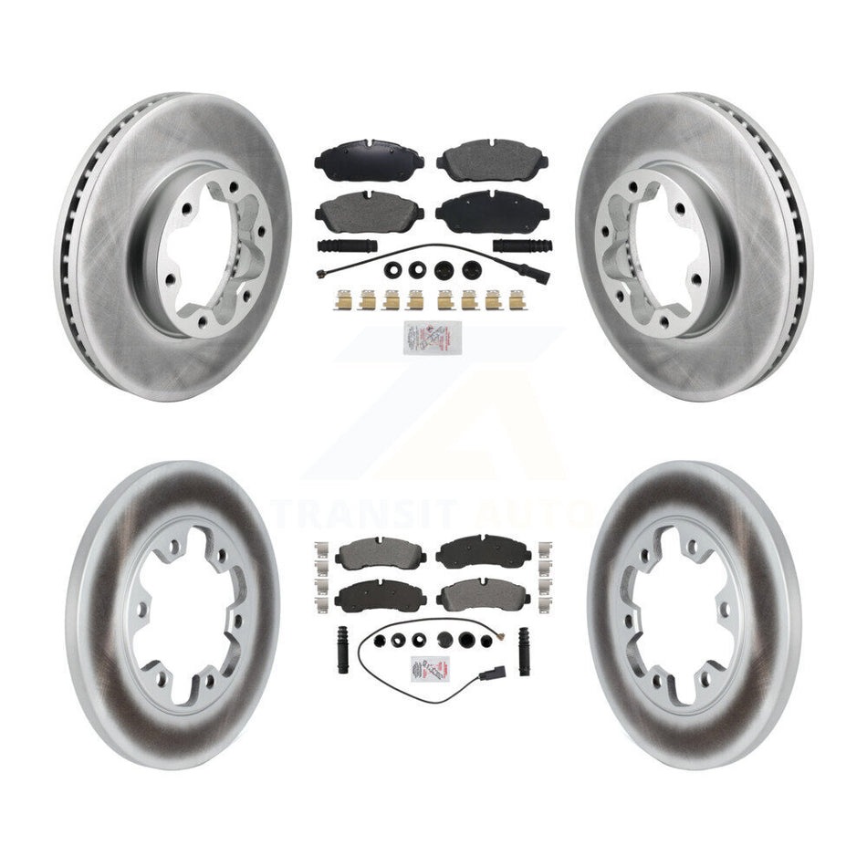 Front Rear Semi-Metallic Pad Coat Brake Rotors Kit For Ford Transit-350 With 6 Lug Wheels KGA-106075
