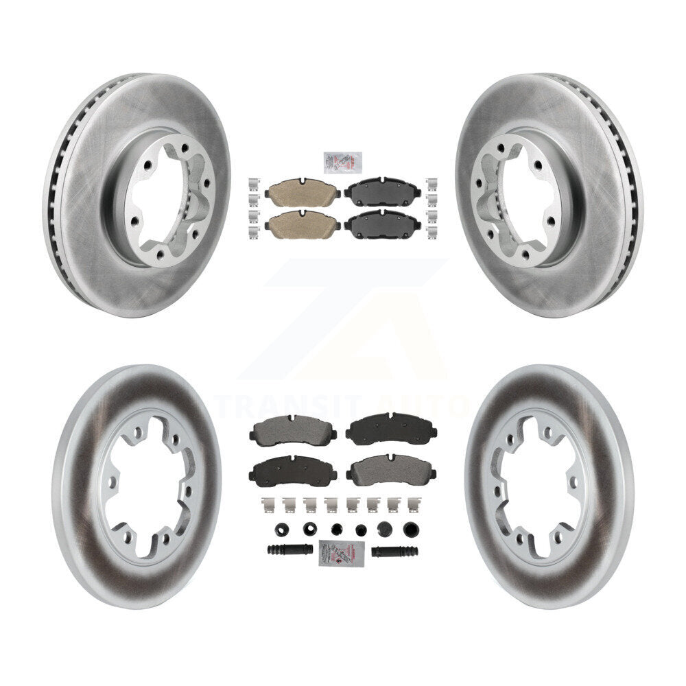 Front Rear Semi-Metallic Pad Coat Brake Rotors Kit For Ford Transit-350 With 6 Lug Wheels KGA-106076