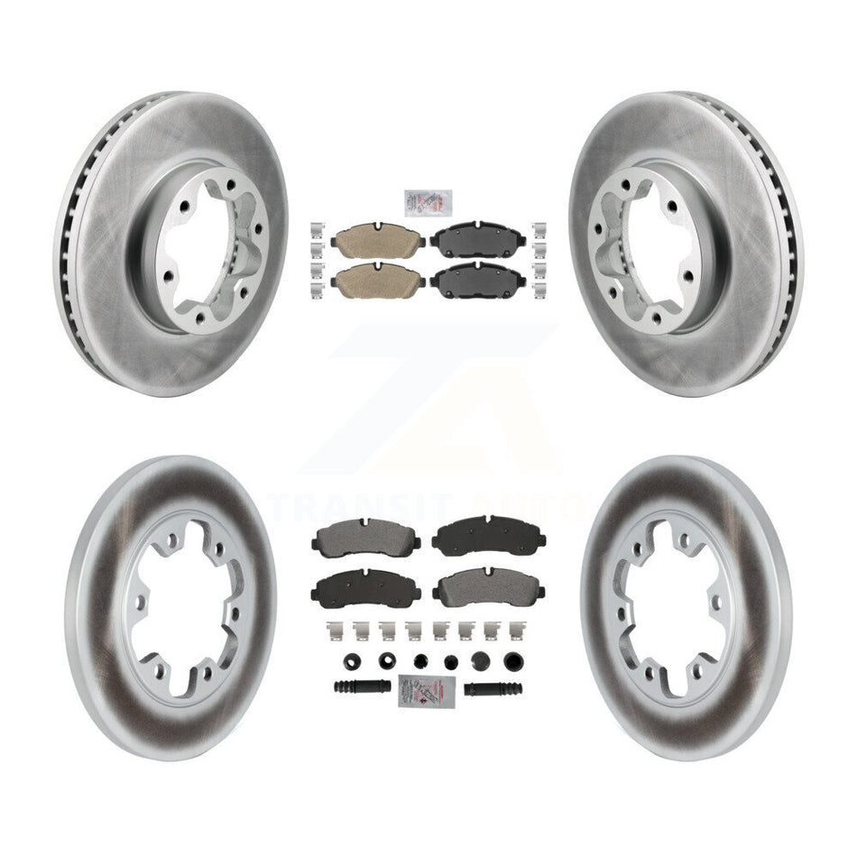 Front Rear Semi-Metallic Pad Coat Brake Rotors Kit For Ford Transit-350 With 6 Lug Wheels KGA-106076